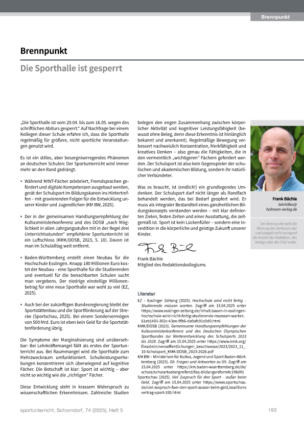 Die Ausgabe der Brennpunkt von Juni